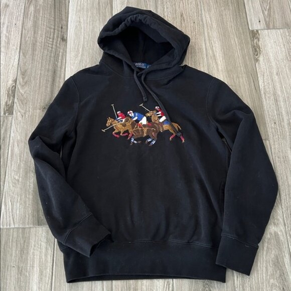 Ralph Lauren Black Polo Hoodie - Picture 1 of 6